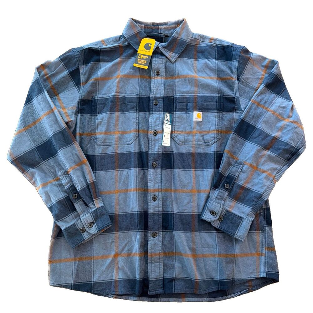 Carhartt rugged flex relaxed fit midweight flannel men size large NWT